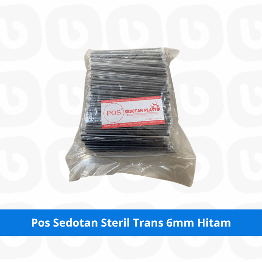 Pos Sedotan Steril Trans 6mm - Hitam