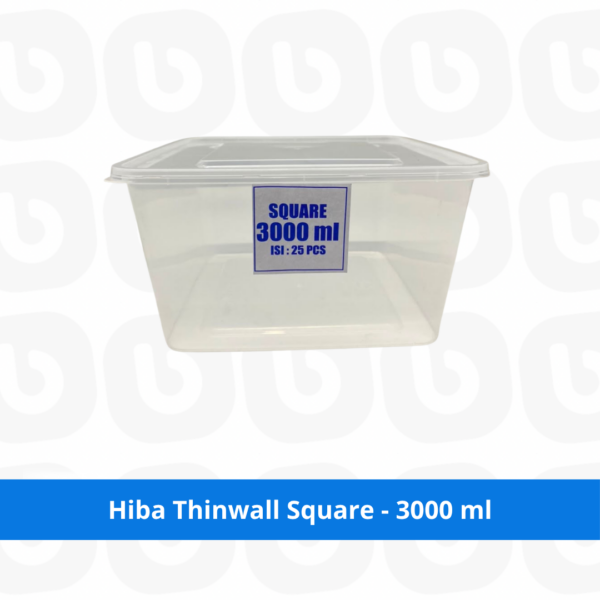 Hiba Thinwall Square - 3000 ml