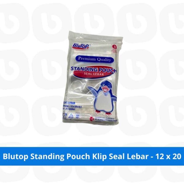 Blutop Standing Pouch Klip Seal Lebar - 12 x 20