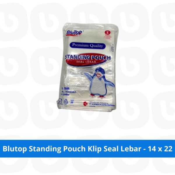 Blutop Standing Pouch Klip Seal Lebar - 14 x 22
