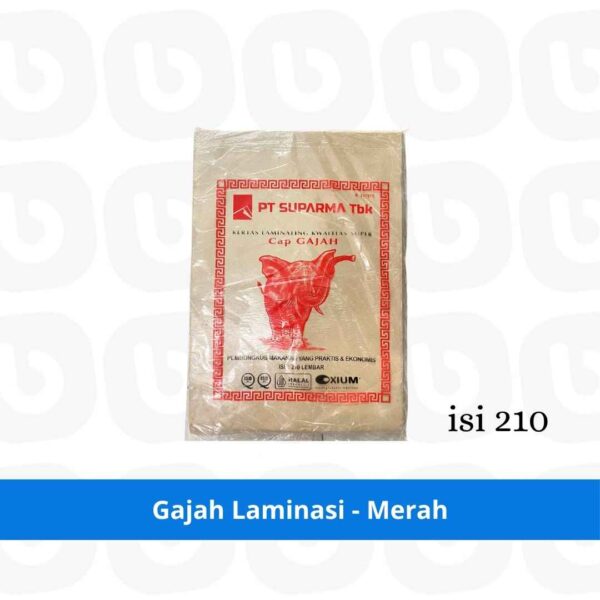 Gajah Kertas Laminasi - Merah