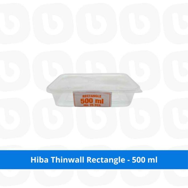 Hiba Thinwall Rectangle - 500 ml