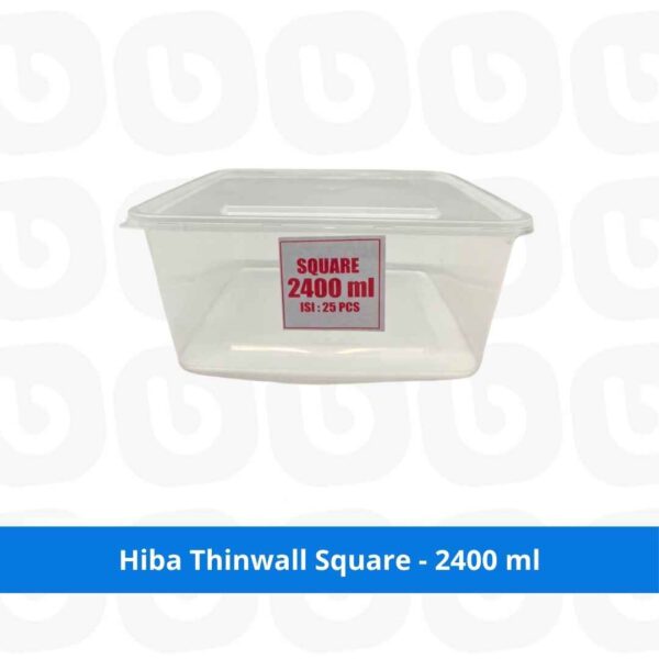 Hiba Thinwall Square - 2400 ml