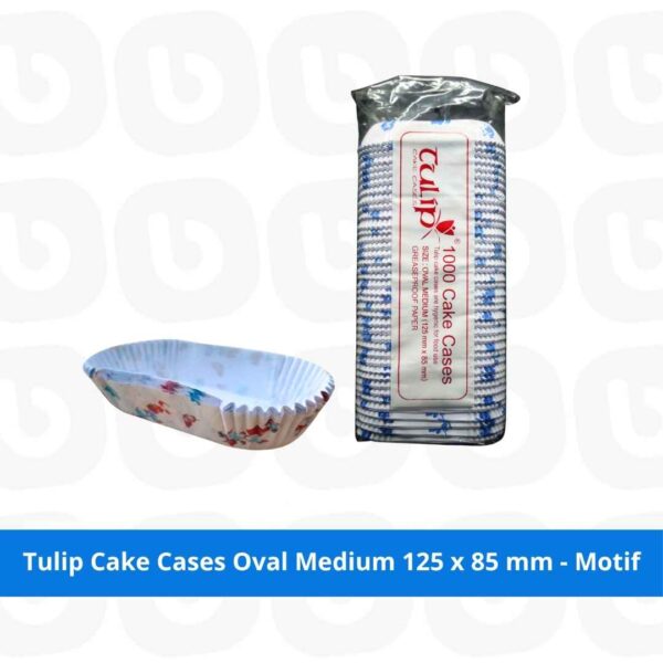 Tulip Cake Cases Oval Medium 125 x 85 mm - Motif